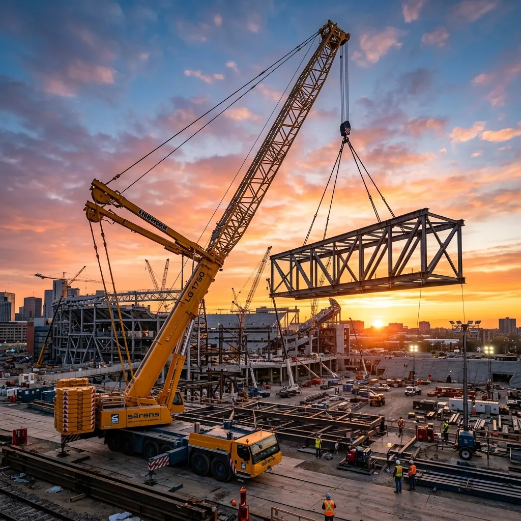 HAVLIFT mobile crane operating at an industrial construction site